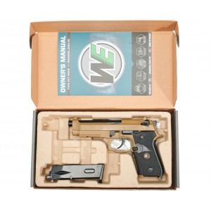 Страйкбольный пистолет WE Beretta M9A1 Rail Tan 6 мм, GBB, Gas WE-M009